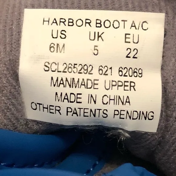New blue and gray Sperry Harbor Duck Boots (Baby/Toddler 6)