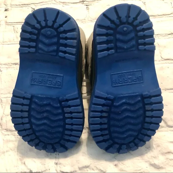 New blue and gray Sperry Harbor Duck Boots (Baby/Toddler 6)