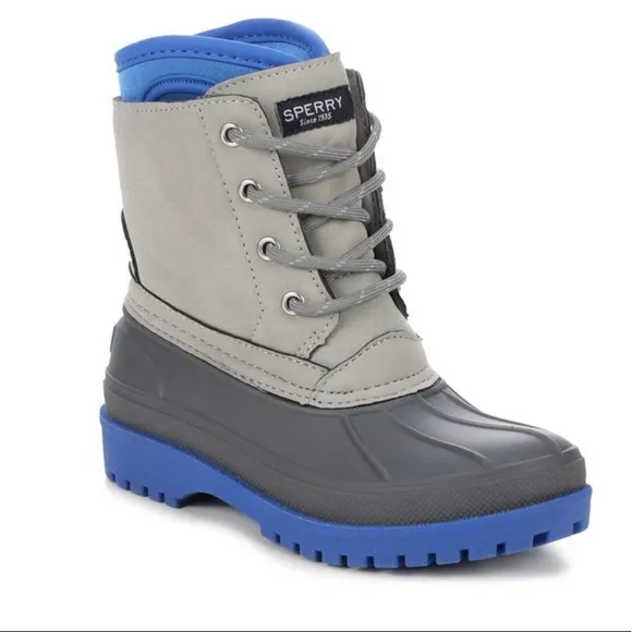 New blue and gray Sperry Harbor Duck Boots (Baby/Toddler 6)