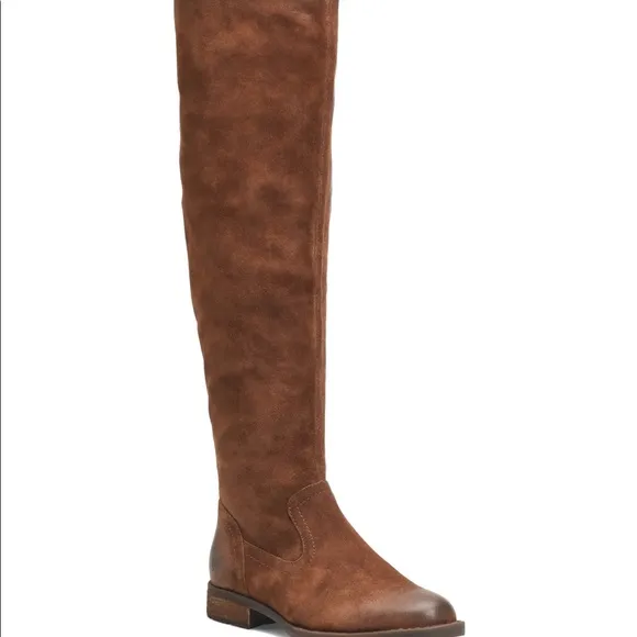 New!! Born Borman Distressed Suede Over The Knee Boots Brown Women’s Siz…