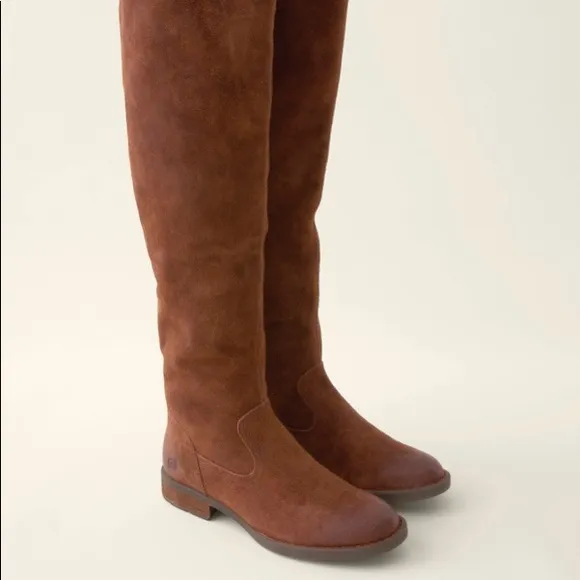 New!! Born Borman Distressed Suede Over The Knee Boots Brown Women’s Siz…