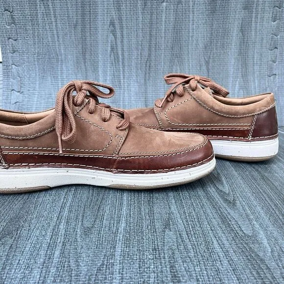 New Clarks Men's Nature‎ 5 Lo Leather Shoes Dark Tan Mens 9 M