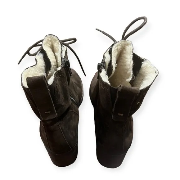 NEW Clarks Thornby Lace Dark Brown Suede Boots, Size UK 8D, US 10.5 Retail £120