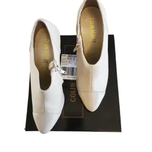 New Colin Stuart Heel Shoes Women's 8B White Genuine Leather Pointed Toe Ankle