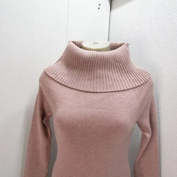 NEW DH NEW YORK Womens Becca Funnel Neck Soft Sweater Size S Dahlia Pink