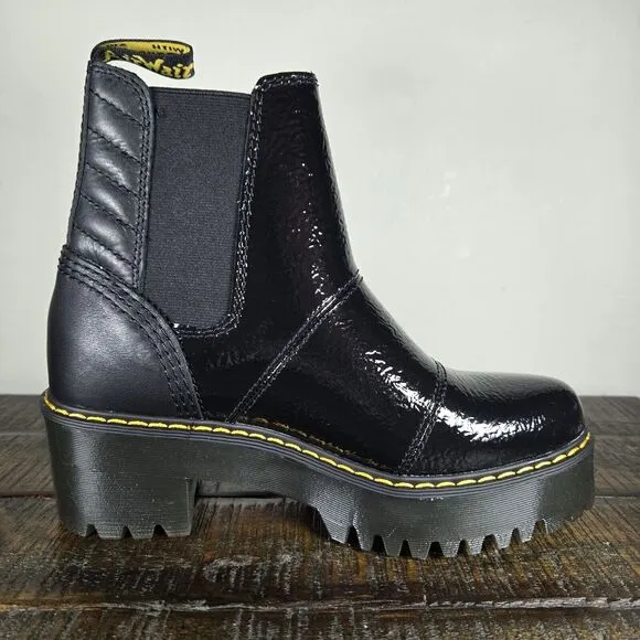 NEW Dr. Doc Martens Rozalie Womens Size 6 Chelsea Heeled Boots Black Leather