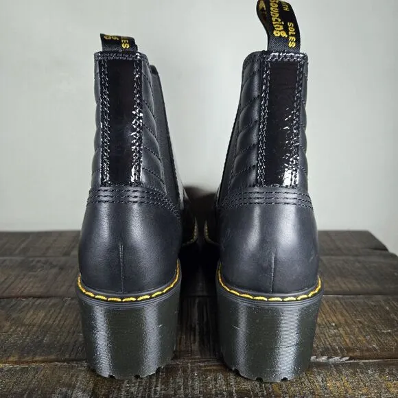 NEW Dr. Doc Martens Rozalie Womens Size 6 Chelsea Heeled Boots Black Leather
