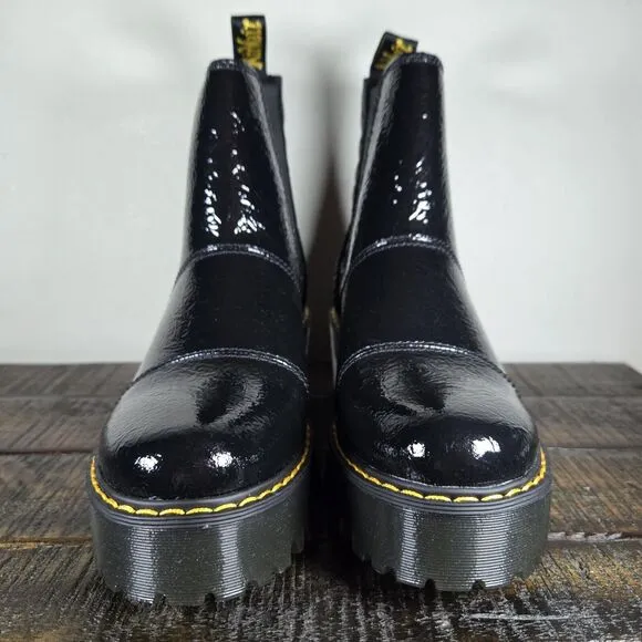 NEW Dr. Doc Martens Rozalie Womens Size 6 Chelsea Heeled Boots Black Leather