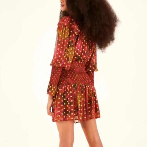 NEW Farm Rio Banana Flowers Smocked Mini Dress