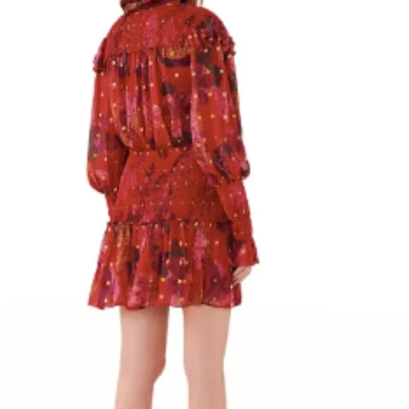 NEW Farm Rio Banana Flowers Smocked Mini Dress