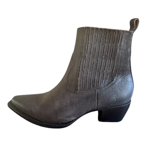 NEW! Frye Sacha Chelsea Chocolate Brown Suede Ankle Boots Elastic Panels …