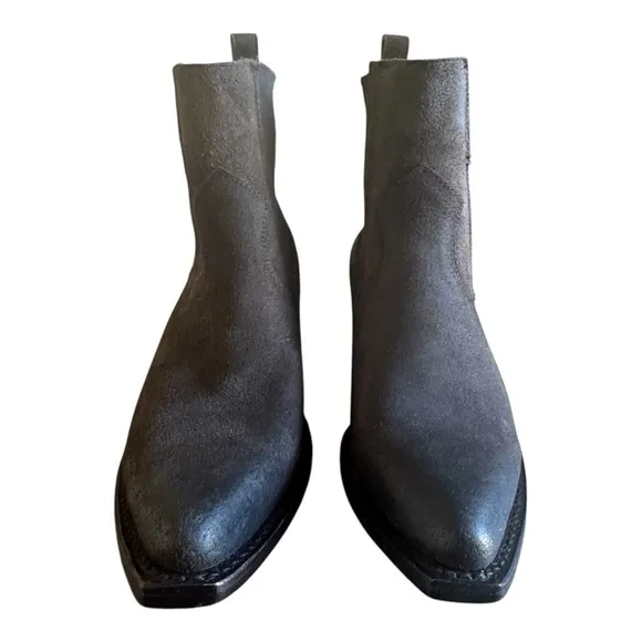 NEW! Frye Sacha Chelsea Chocolate Brown Suede Ankle Boots Elastic Panels …