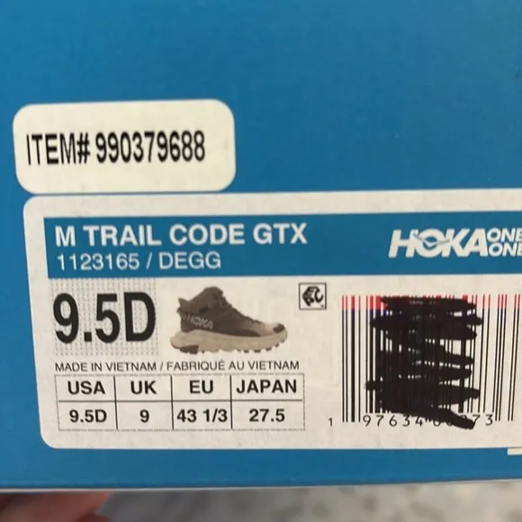 NEW Hoka One One Trail Code GTX Gore-Tex Hiking Boot Shoes Dune DEGG Sz 9.5