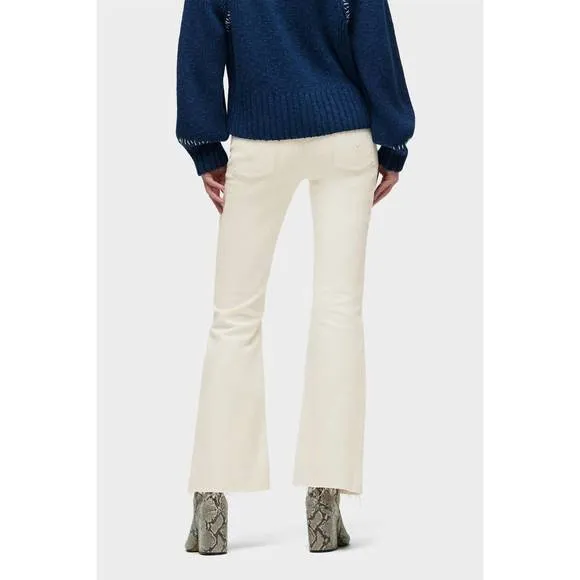 NEW HUDSON nico mid-rise bootcut barefoot jeans in ecru