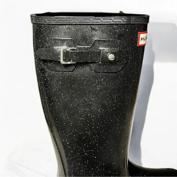 🌻NEW HUNTER Big Kids Original Giant Glitter Rain Boots Size 4 Boy / 5 Girl