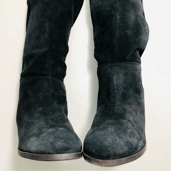 NEW Lucky Brand Calypso Over-The-Knee Boot in Black Suede Fabric Combo size 6.5