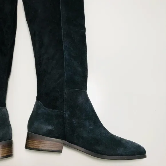NEW Lucky Brand Calypso Over-The-Knee Boot in Black Suede Fabric Combo size 6.5