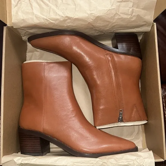 🔥🔥🔥NEW Madewell The Darcy Brown Leather Ankle Boots