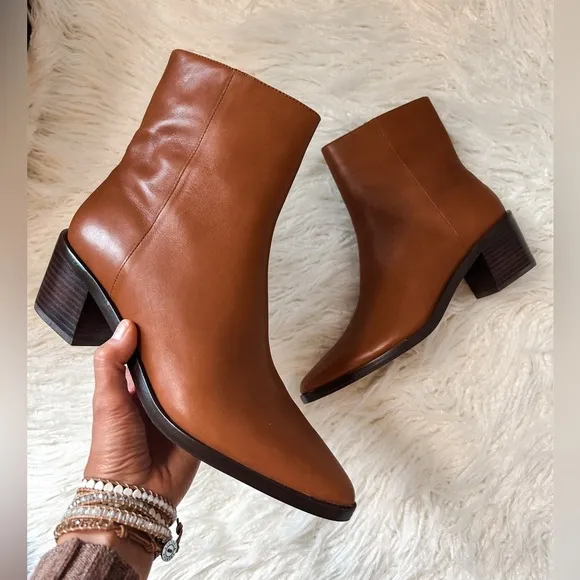 🔥🔥🔥NEW Madewell The Darcy Brown Leather Ankle Boots