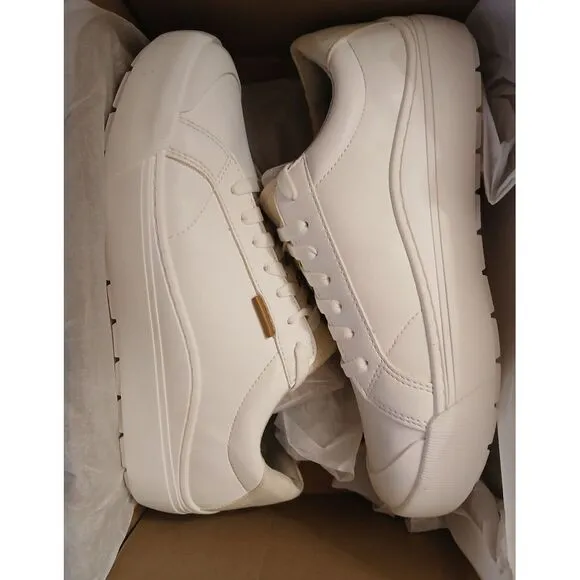 NEW‎ Mens DR. SCHOLL'S OFF Off White LEATHER Sneaker Shoes AUTHENTIC Sz 10 #608