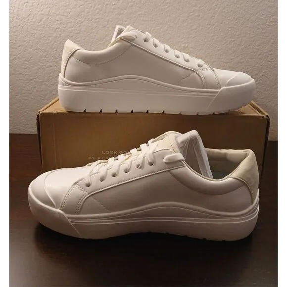 NEW‎ Mens DR. SCHOLL'S OFF Off White LEATHER Sneaker Shoes AUTHENTIC Sz 10 #608