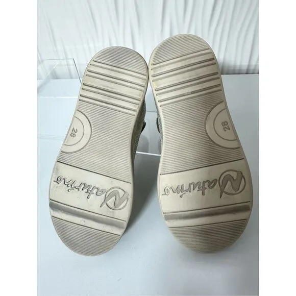 NEW NATURINO GIRL'S DORD ZIP SUEDE FASHION SHOES, PLATINUM