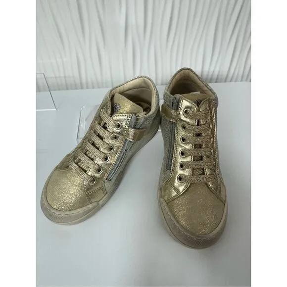 NEW NATURINO GIRL'S DORD ZIP SUEDE FASHION SHOES, PLATINUM