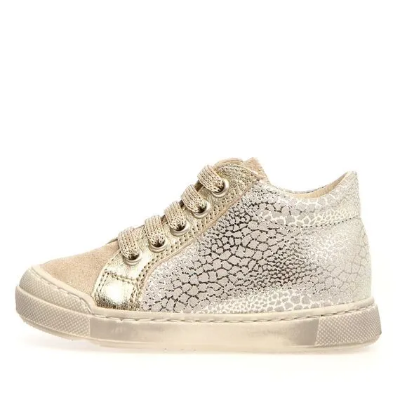 NEW NATURINO GIRL'S DORD ZIP SUEDE FASHION SHOES, PLATINUM