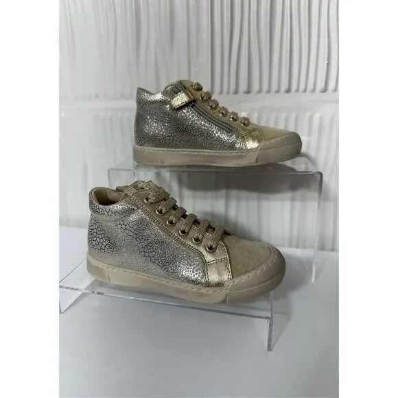 NEW NATURINO GIRL'S DORD ZIP SUEDE FASHION SHOES, PLATINUM