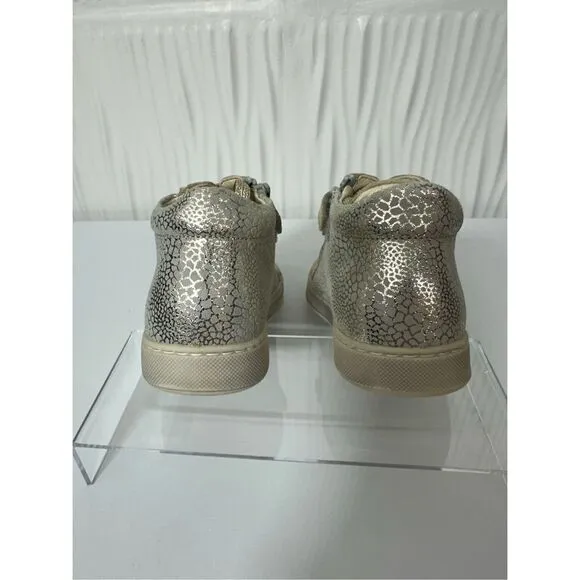 NEW NATURINO GIRL'S DORD ZIP SUEDE FASHION SHOES, PLATINUM