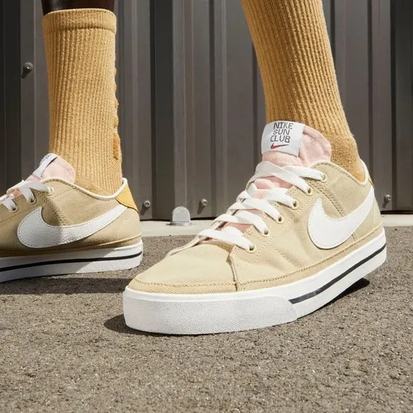 NEW Nike Court Legacy Next Nature Mens Casual Canvas Shoes Tan