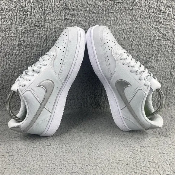 New Nike Shoes Court Vision Low Womens 9.5 Pure Platinum Silver Mens 8 Unisex