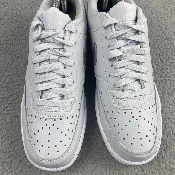 New Nike Shoes Court Vision Low Womens 9.5 Pure Platinum Silver Mens 8 Unisex