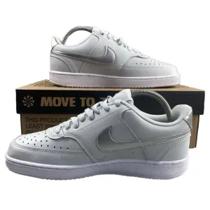 New Nike Shoes Court Vision Low Womens 9.5 Pure Platinum Silver Mens 8 Unisex