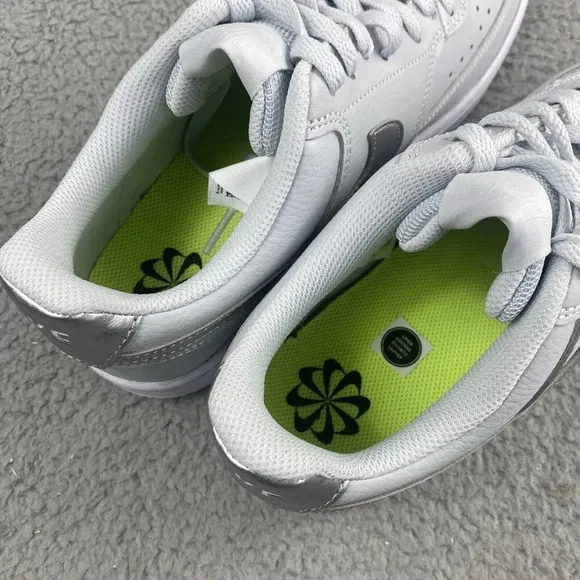 New Nike Shoes Court Vision Low Womens 9.5 Pure Platinum Silver Mens 8 Unisex