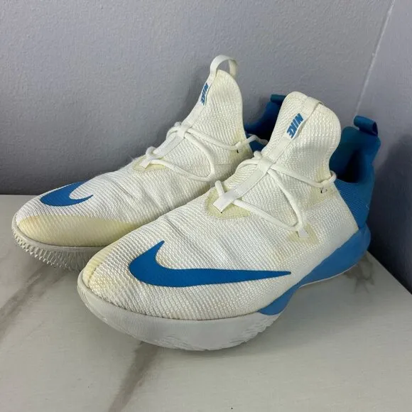 New Nike Zoom Shift 2 Mens White Light Blue Basketball Shoes Size 13.5 #AT3873