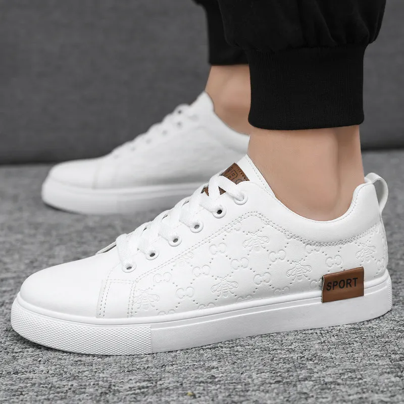 New round headed youth trendy black casual shoes for men