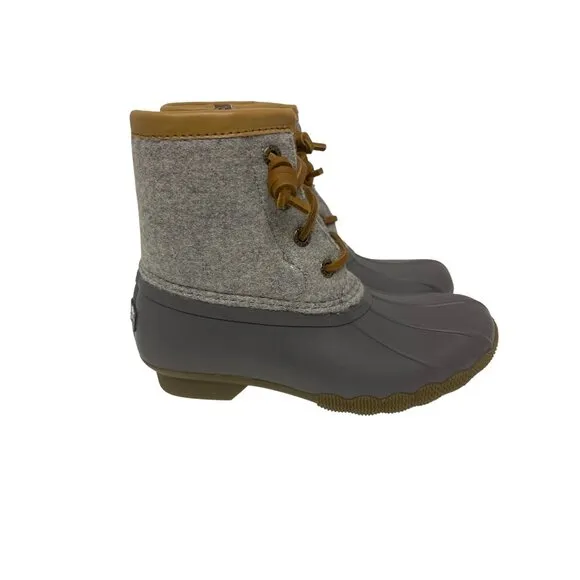 NEW! Sperry Youth Girls Saltwater Duck Boots Grey Wool Toddler Size 12 STK163900