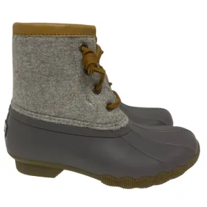 NEW! Sperry Youth Girls Saltwater Duck Boots Grey Wool Toddler Size 12 STK163900