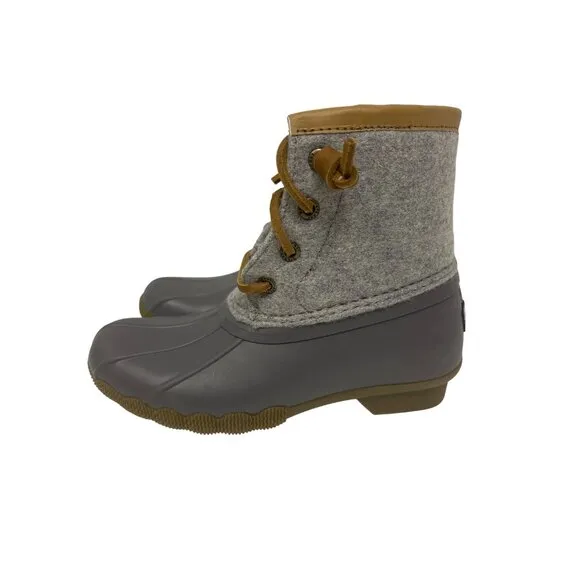 NEW! Sperry Youth Girls Saltwater Duck Boots Grey Wool Toddler Size 12 STK163900