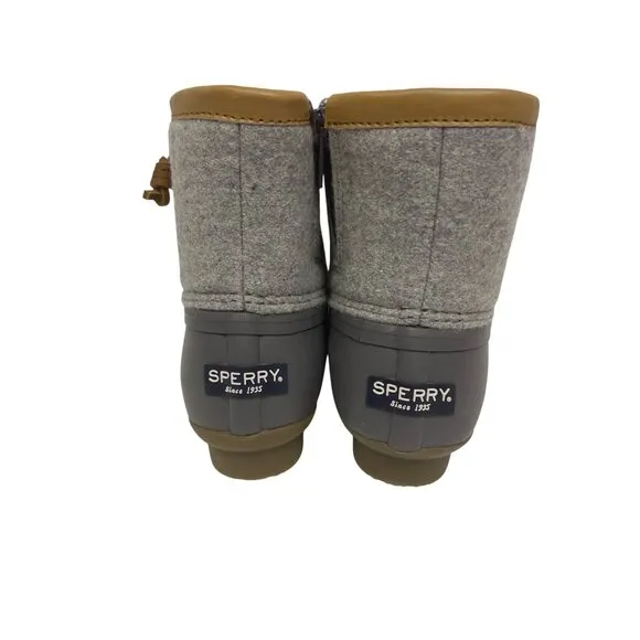 NEW! Sperry Youth Girls Saltwater Duck Boots Grey Wool Toddler Size 12 STK163900