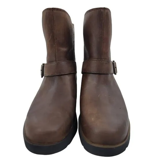 NEW Timberland Graceyn Waterproof Biker Boots Leather Brown Size 6