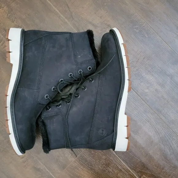 NEW Timberland Lucile Boots Womens 9.5 Lace Up Cozy Faux Fur Rugged Outdoors