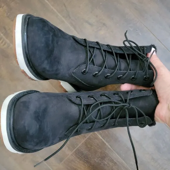 NEW Timberland Lucile Boots Womens 9.5 Lace Up Cozy Faux Fur Rugged Outdoors