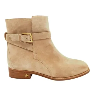 NEW Tory Burch Womens Brooke Beige Suede Ankle Boots 10.5 Luxury Designer