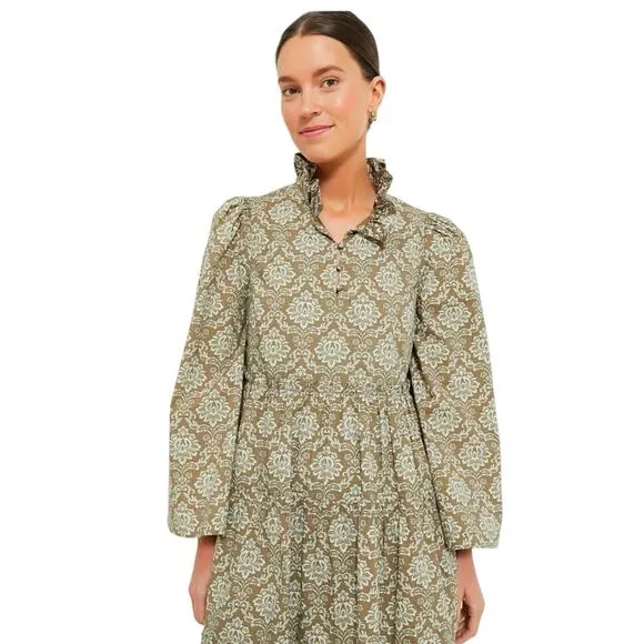 New Tuckernuck Hyacinth House Moss Printed Floral Mini Dress Cotton XXS 1600-11