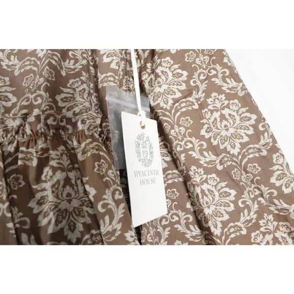 New Tuckernuck Hyacinth House Moss Printed Floral Mini Dress Cotton XXS 1600-11