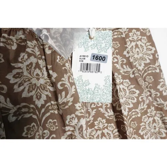 New Tuckernuck Hyacinth House Moss Printed Floral Mini Dress Cotton XXS 1600-11