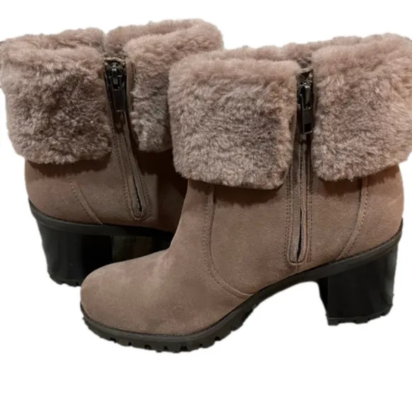 NEW UGG ELISIANA WOMENS CARIBOU SUEDE ANKLE BOOTS