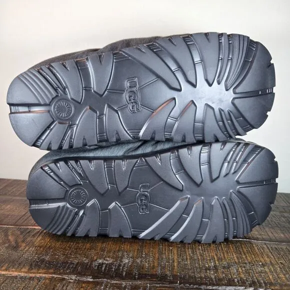 NEW UGG Spaceslider Jersey Booties Womens 7 Platform Liner Puffy Boot Gray Black